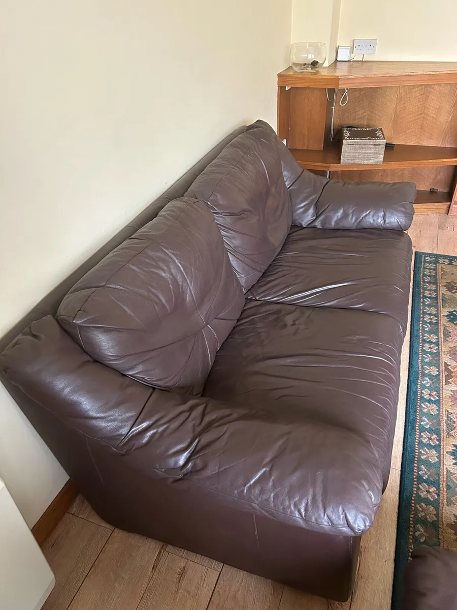 Brown Leather Couches - Image 2