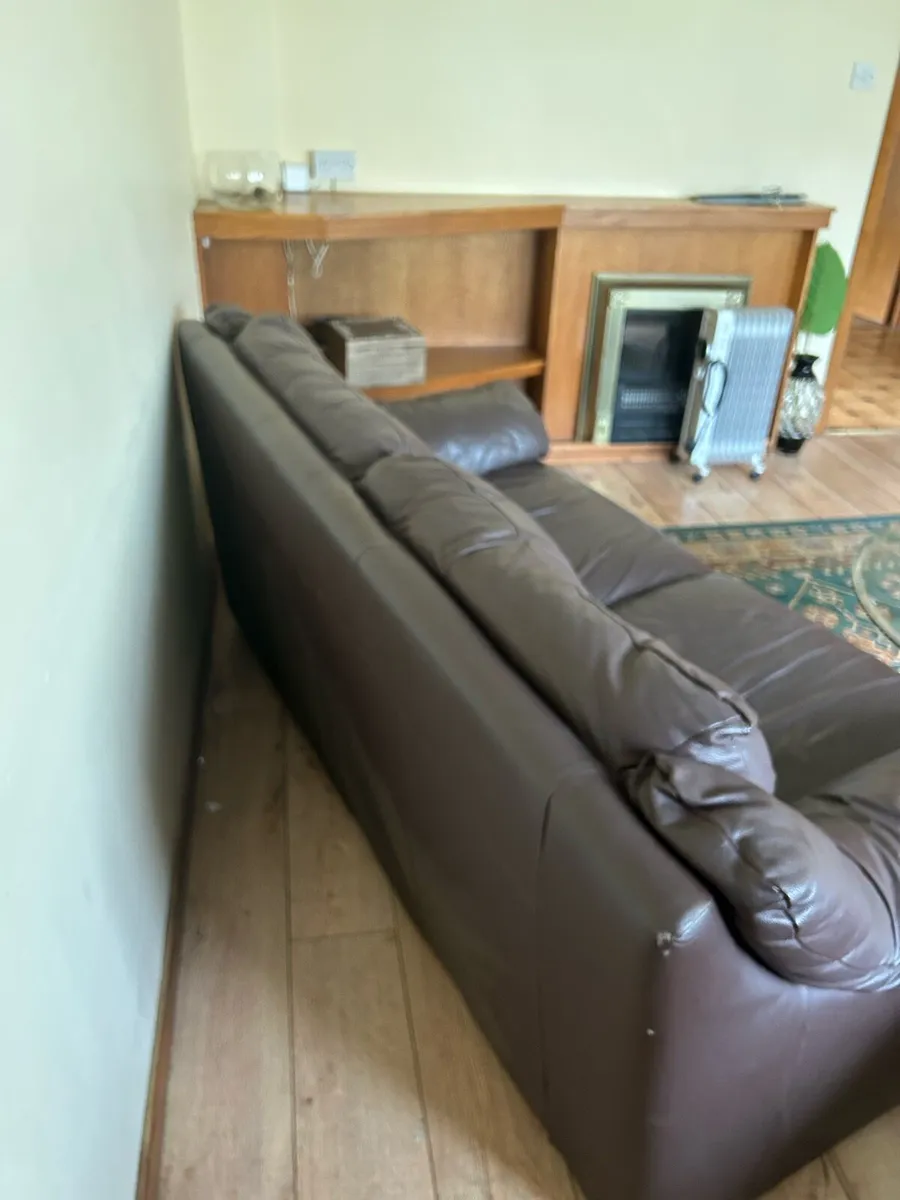 Brown Leather Couches - Image 3