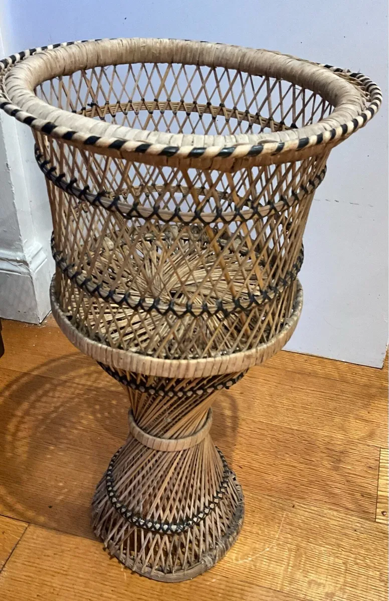 Wicker Rattan Plant Holder - Image 1