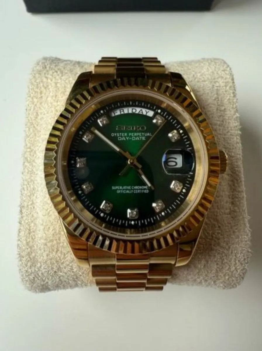 Seiko mod watch daydate automatic mens - Image 1