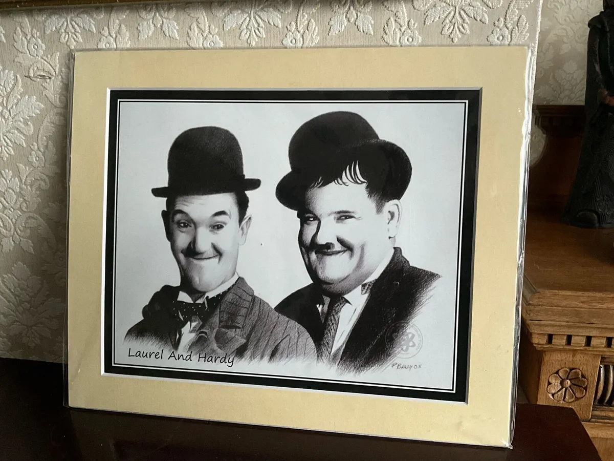 Rare Laurel and Hardy Mounted Print - Image 1