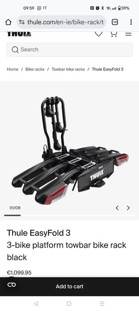 Thule Easy Fold 3 Bike Rack and Storage Box - Image 1