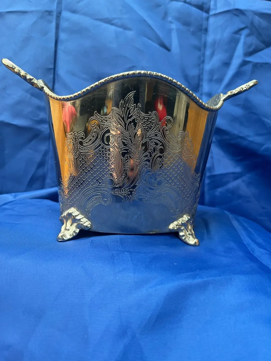 Silver metal flower pot - Image 2