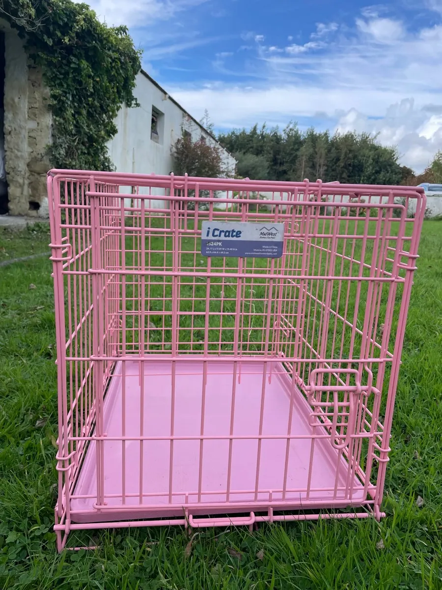 Small Dog Crate PINK - Image 1