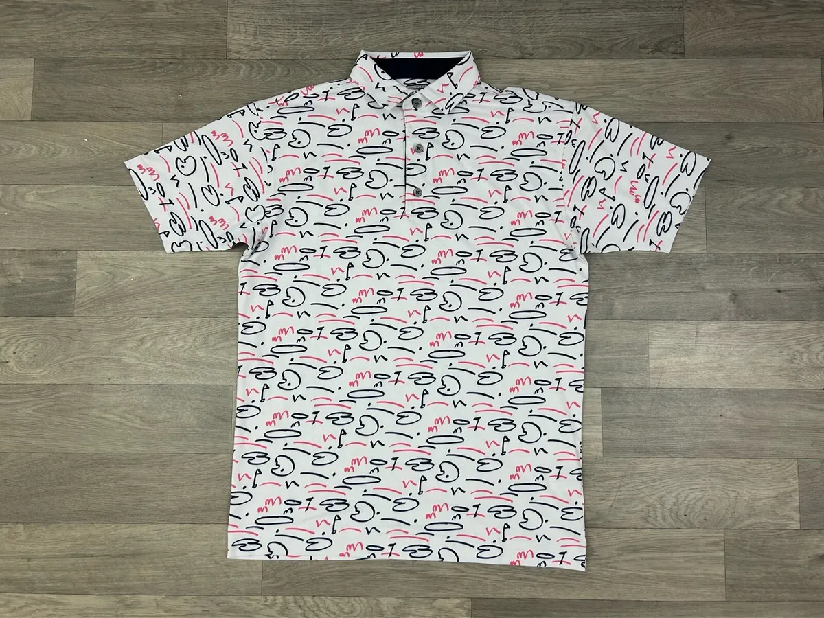 FootJoy FJ Patterned Golf Polo Shirt Mens Medium - Image 1
