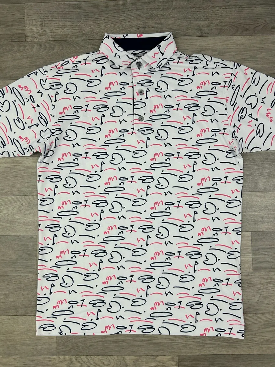 FootJoy FJ Patterned Golf Polo Shirt Mens Medium - Image 2