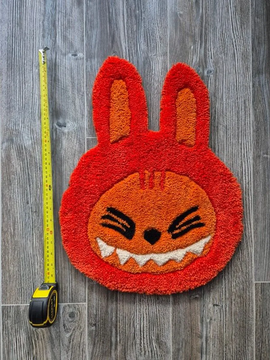 Labubu Halloween edition / Orange handmade rug / carpet / cute / Tufted / Custom made - Image 3