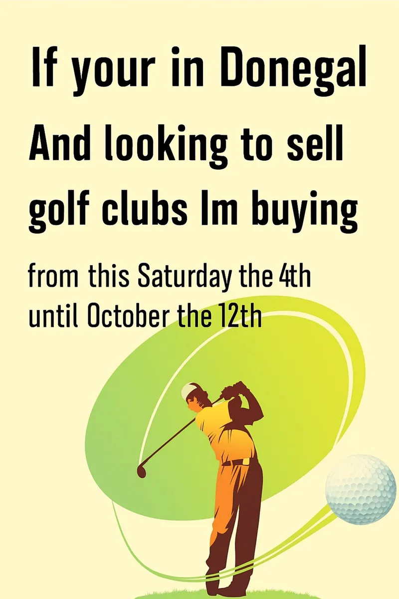 Are you in Donegal looking to sell golf clubs?