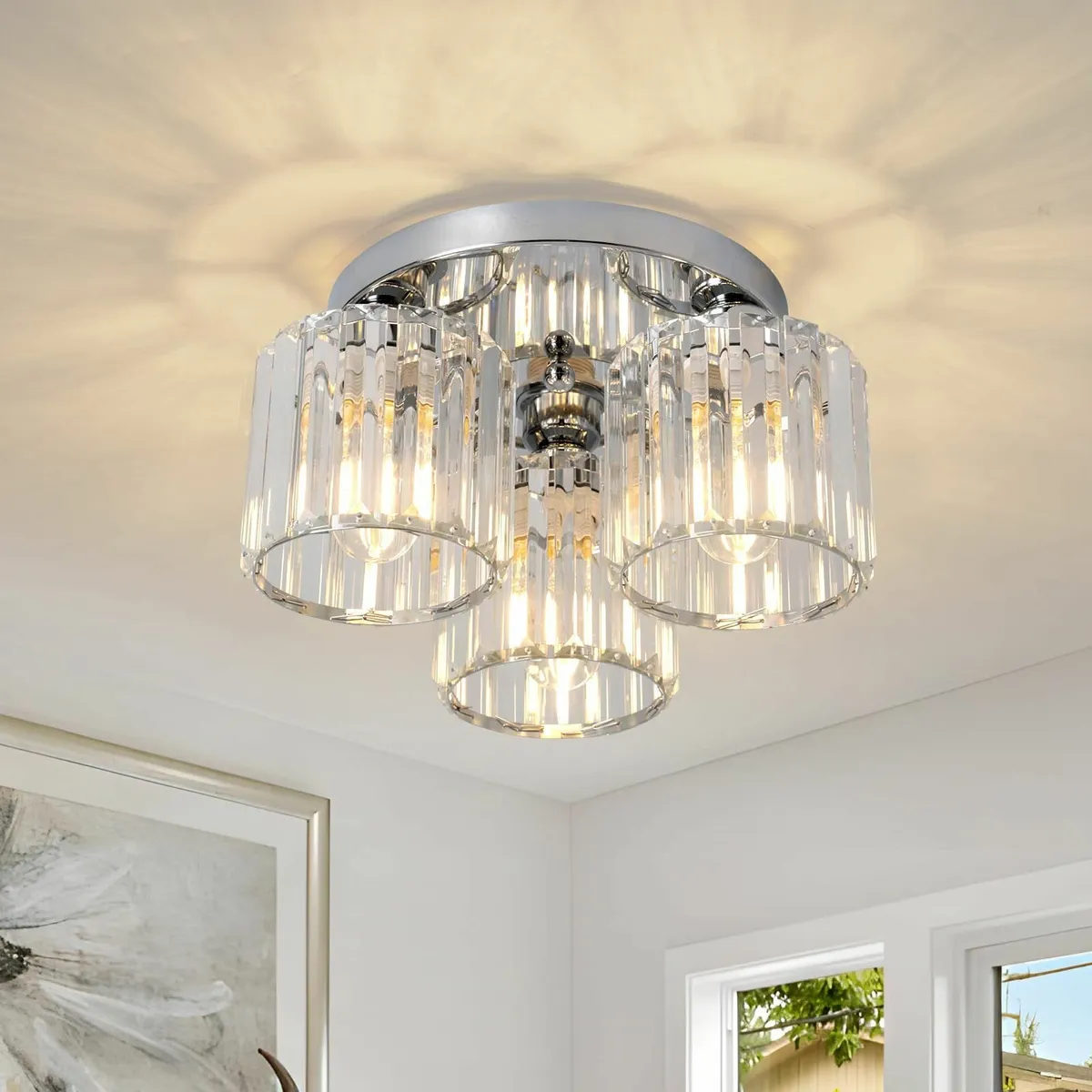 Crystal Chandeliers Ceiling Light 3-Lights Lights - Image 1