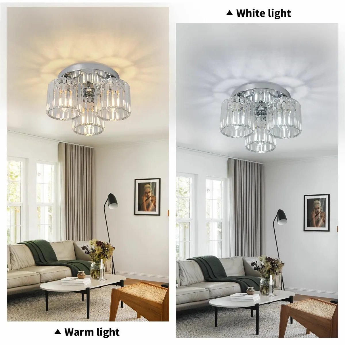 Crystal Chandeliers Ceiling Light 3-Lights Lights - Image 2