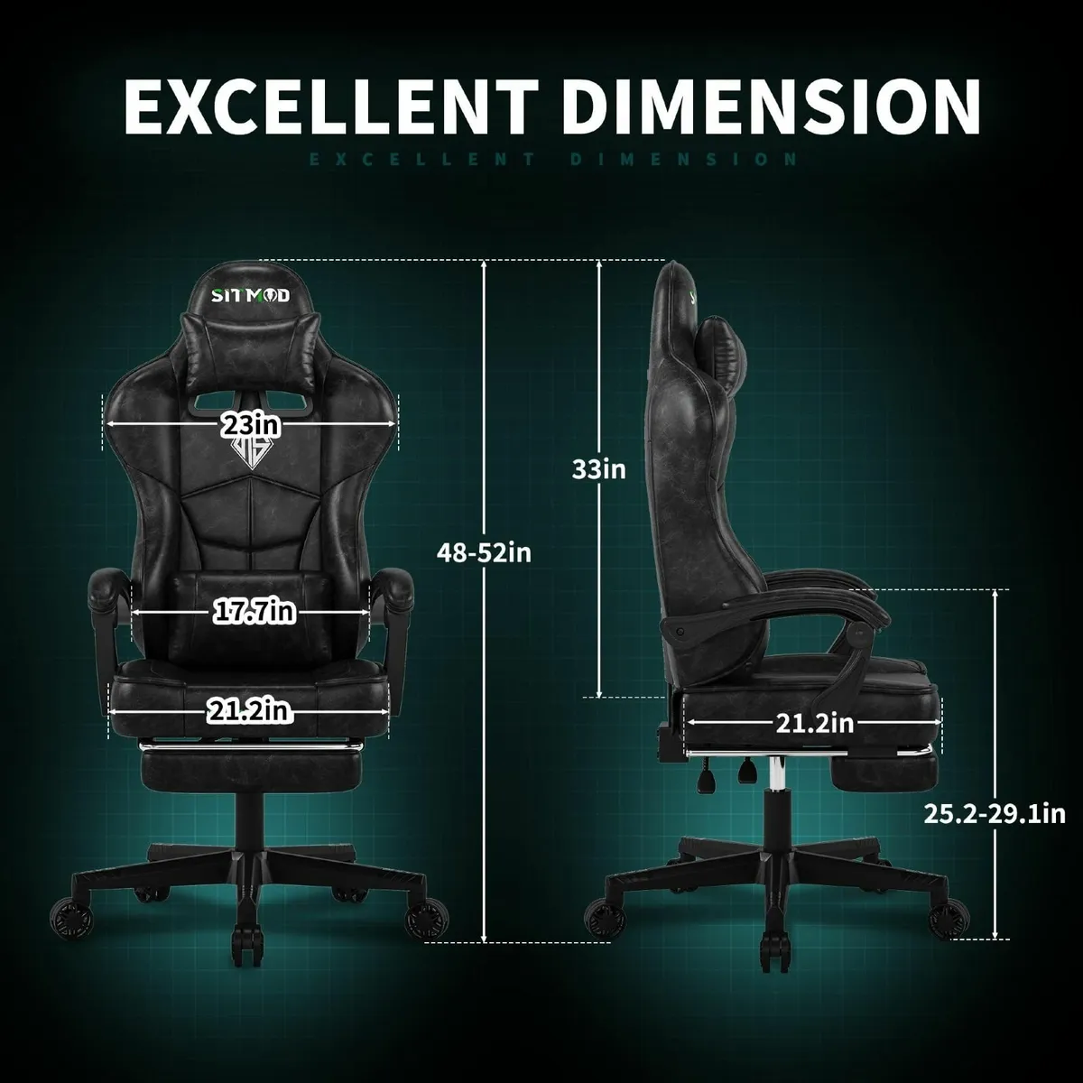 Gaming Chair Footrest-Video Desk Computer Ergonomi - Image 3