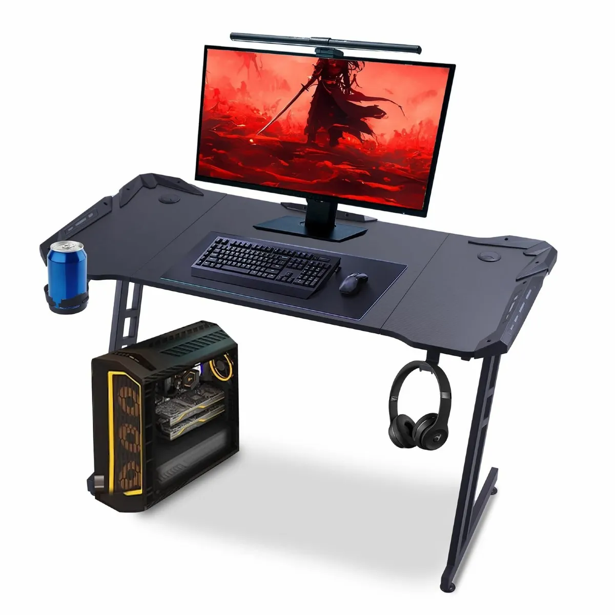 .Gaming Desk 120 x 60cm Large metal-framed compute - Image 1