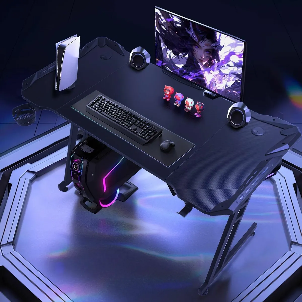 .Gaming Desk 120 x 60cm Large metal-framed compute - Image 2