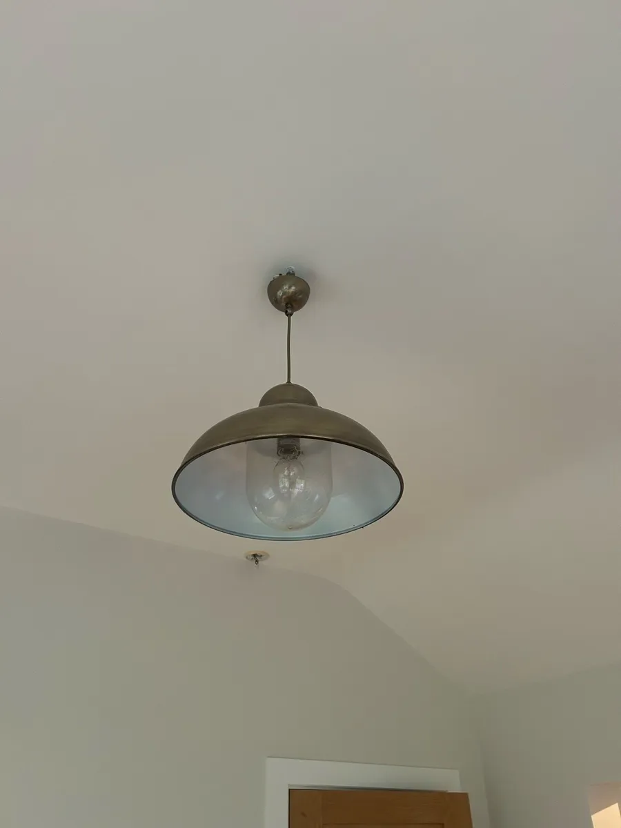 2 x Antique Brass Pendant lights - Image 2