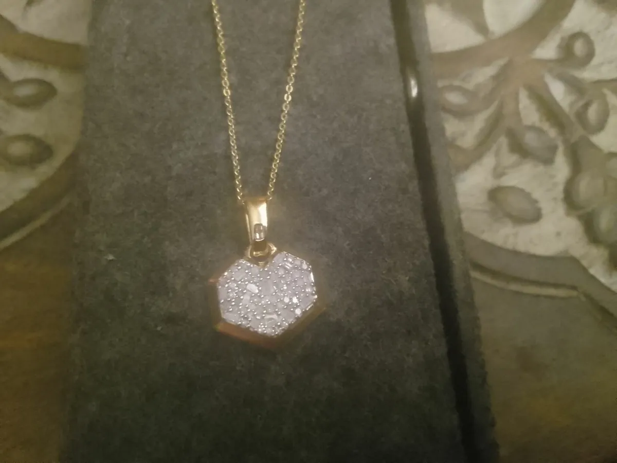 DIAMOND BAGUETTE 0.50ct PENDANT STG/SIVER GOLD 20" - Image 3