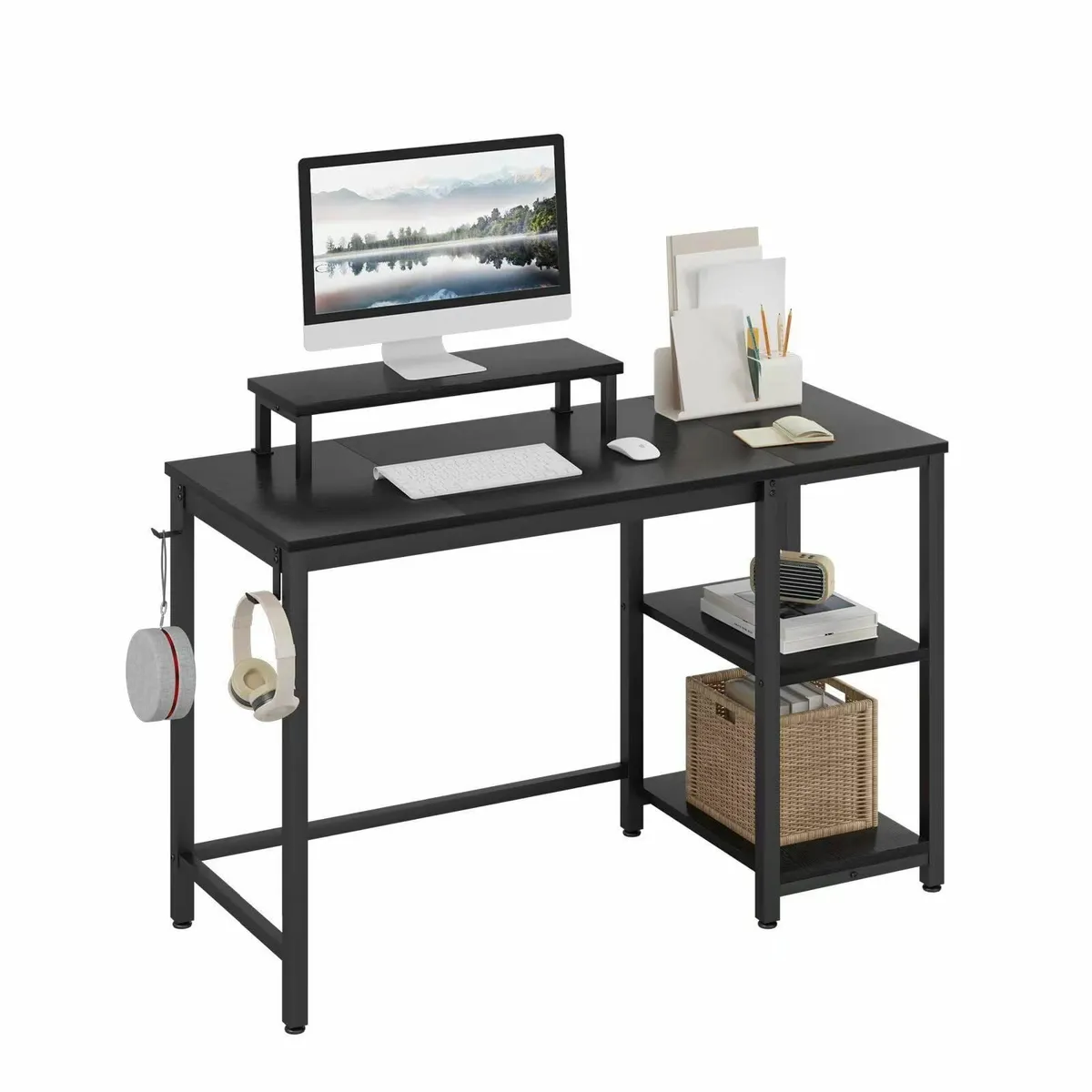 Computer Desk47IN Industrial Writing Desk 2-Layer - Image 1