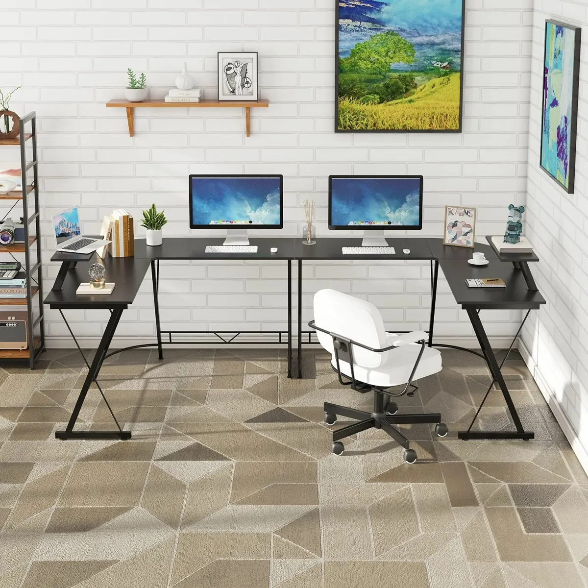 L Shaped Gaming Desk Monitor Stand 51 Inch Compute - Image 4