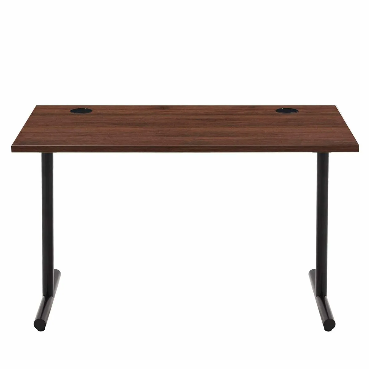 Office Computer Desk Walnut Desktop and Black Fram - Image 1