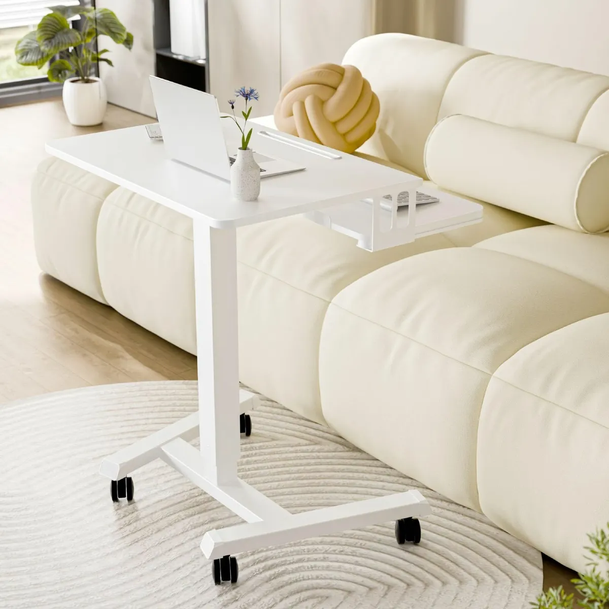 65 x 45cm Two-Tier Mobile Standing Desk 4 Rolling - Image 2