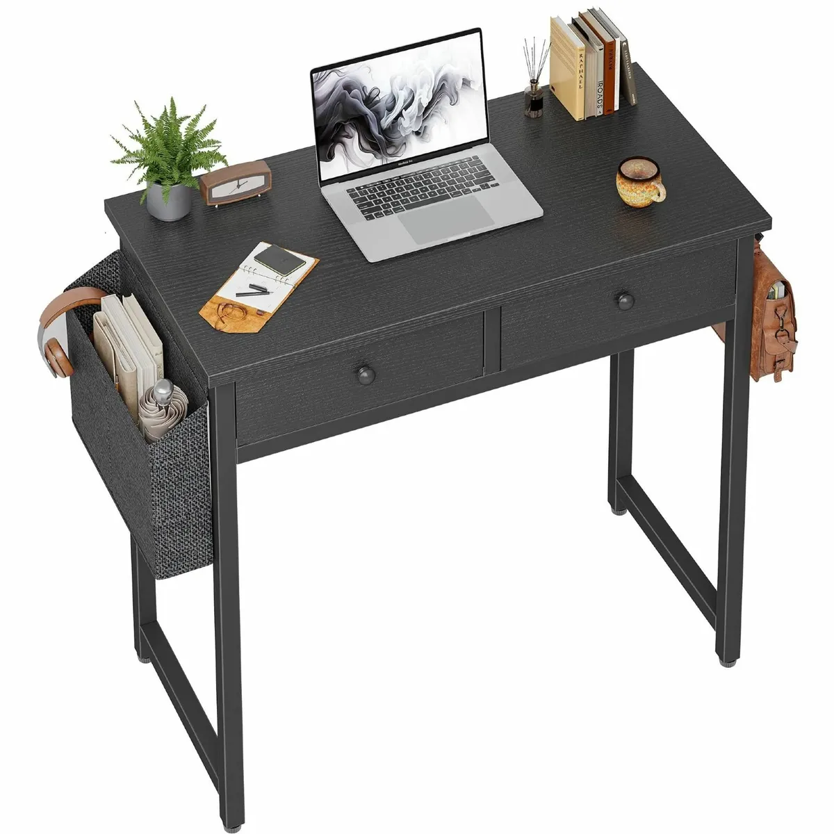 Small Desk Drawers 80cm Comuputer Fabric Storage H - Image 1