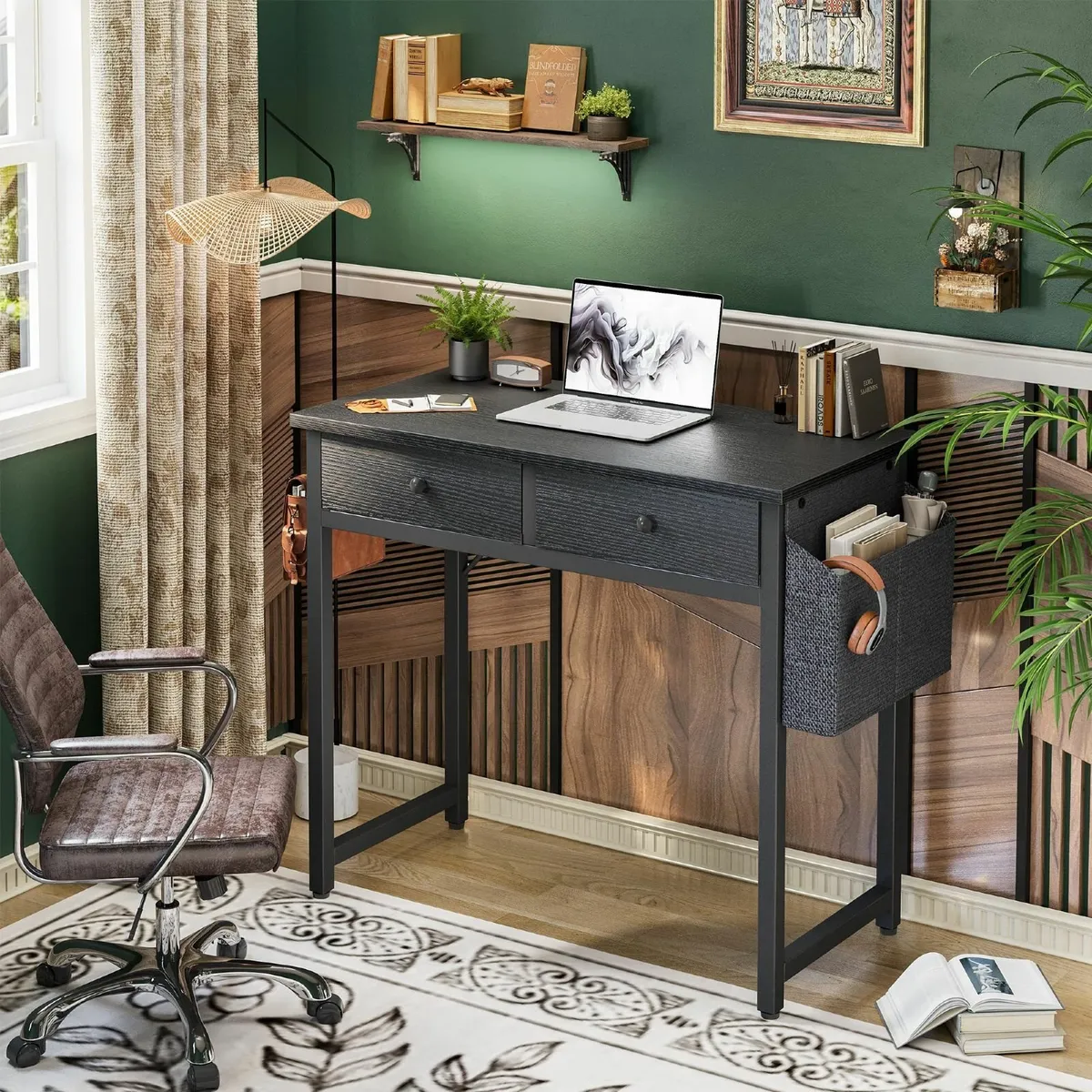 Small Desk Drawers 80cm Comuputer Fabric Storage H - Image 2