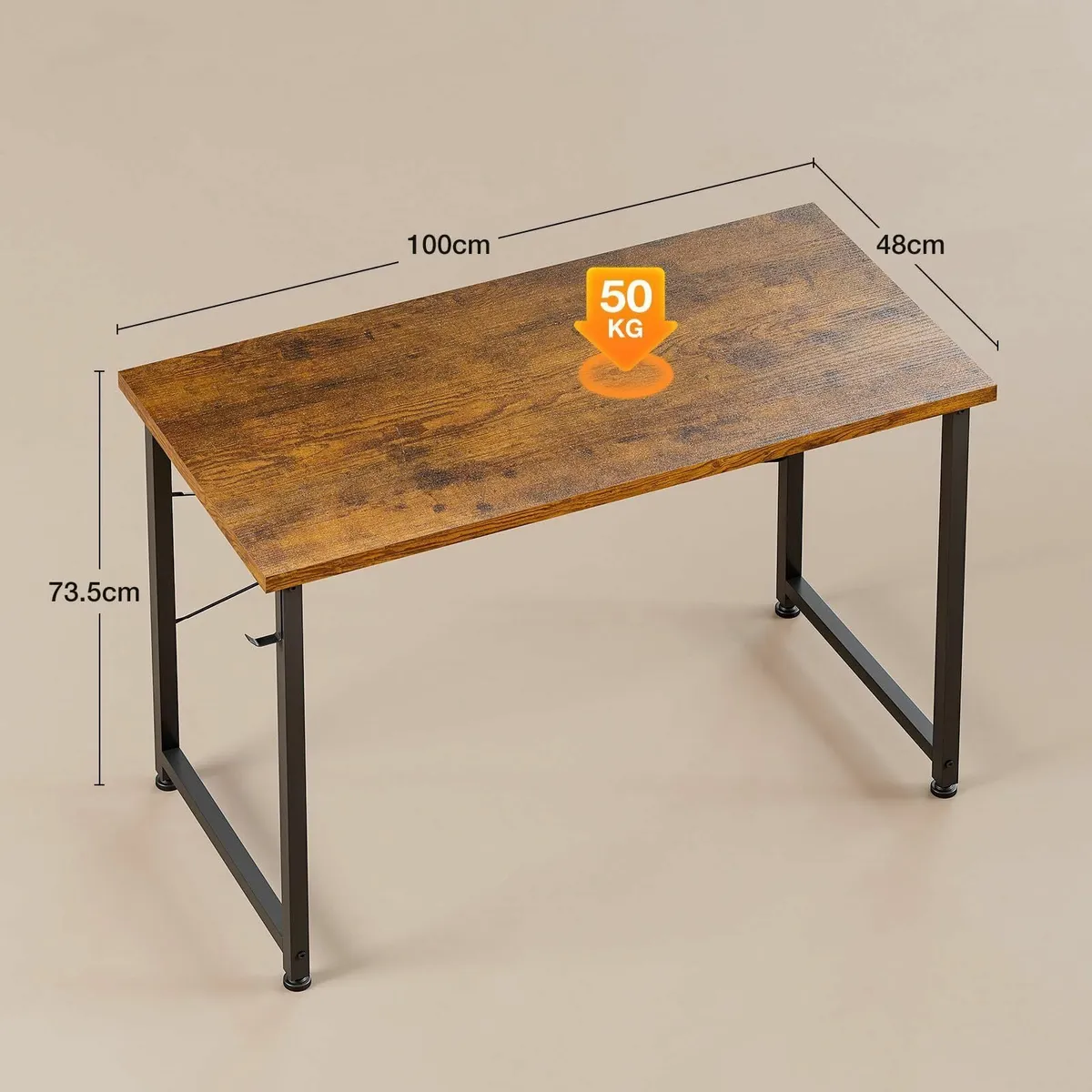 100×48 cm Desk Small Computer for Home Office Stud - Image 3