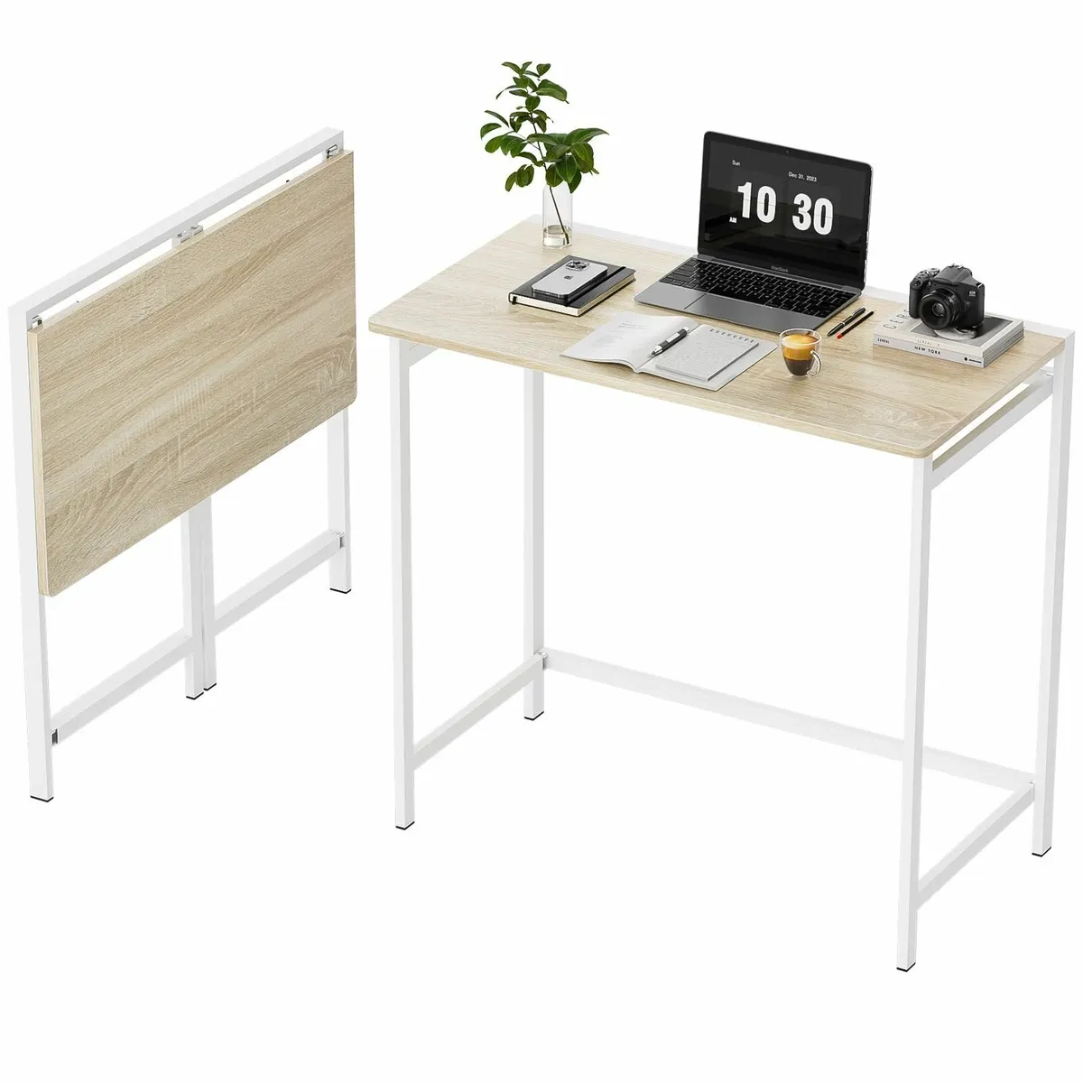 Folding Desk for Small Spaces No Assembly Required - Image 1