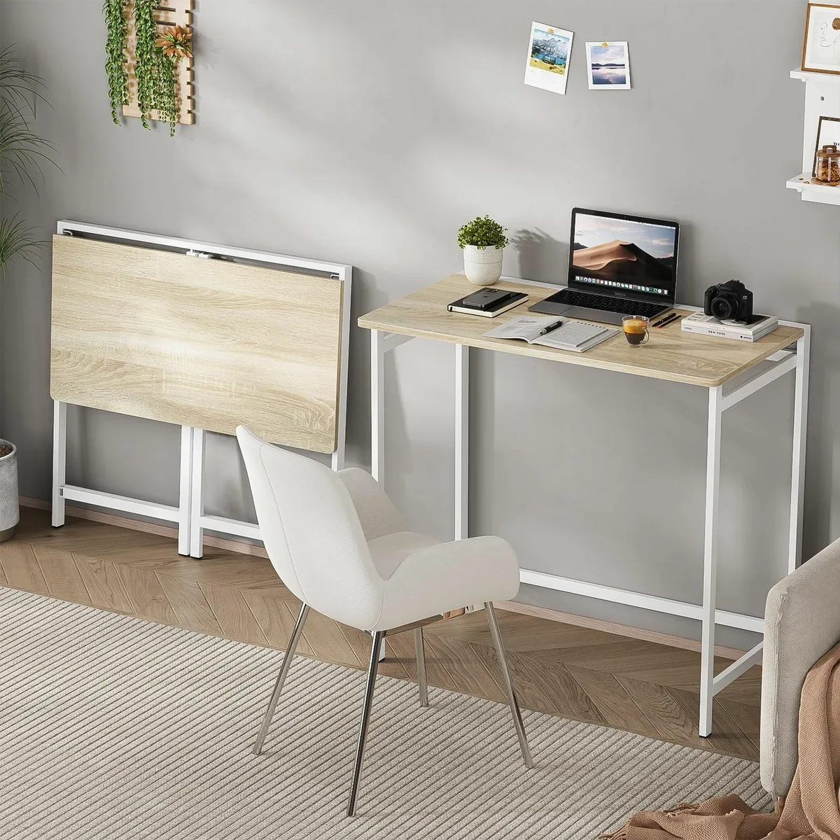 Folding Desk for Small Spaces No Assembly Required - Image 2