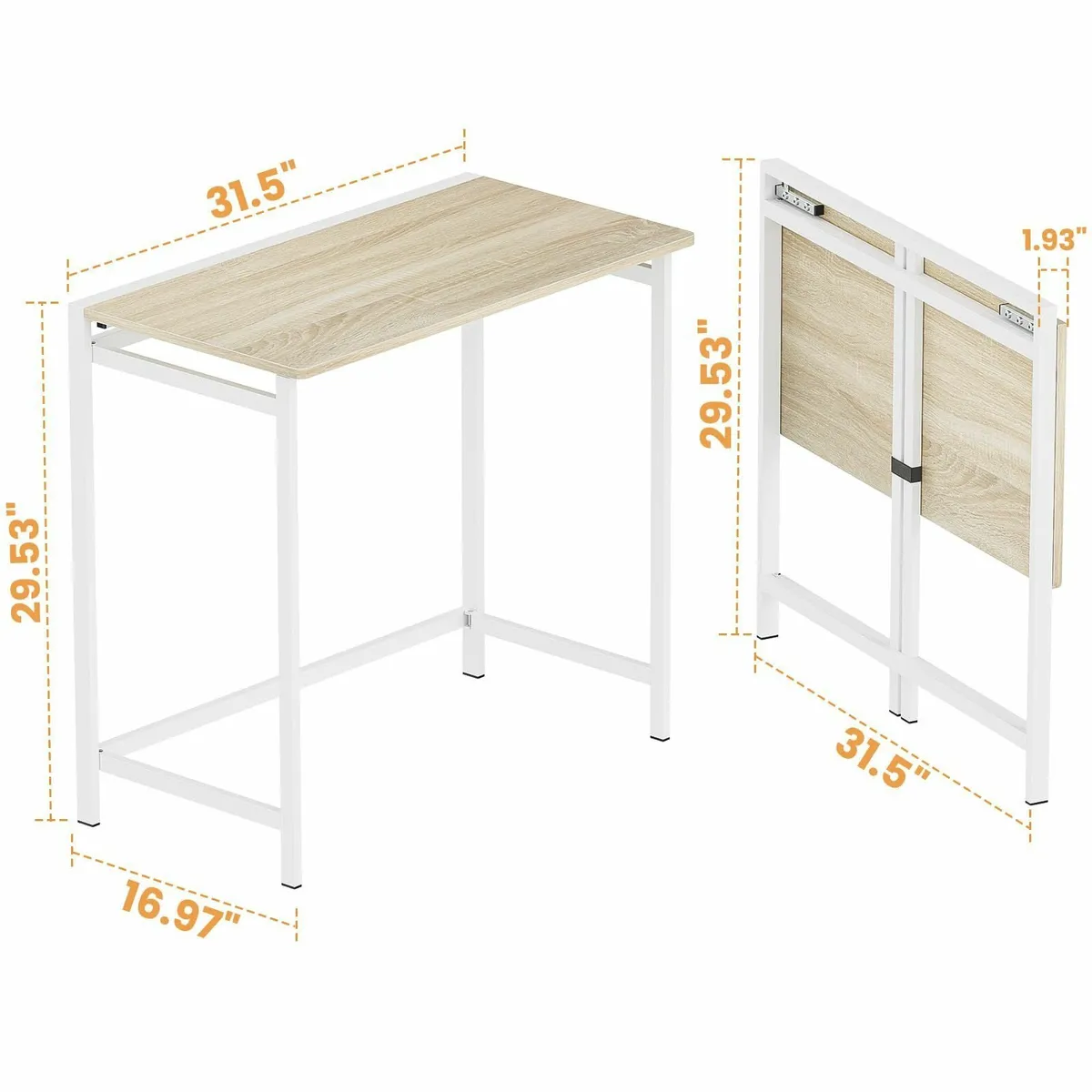 Folding Desk for Small Spaces No Assembly Required - Image 3