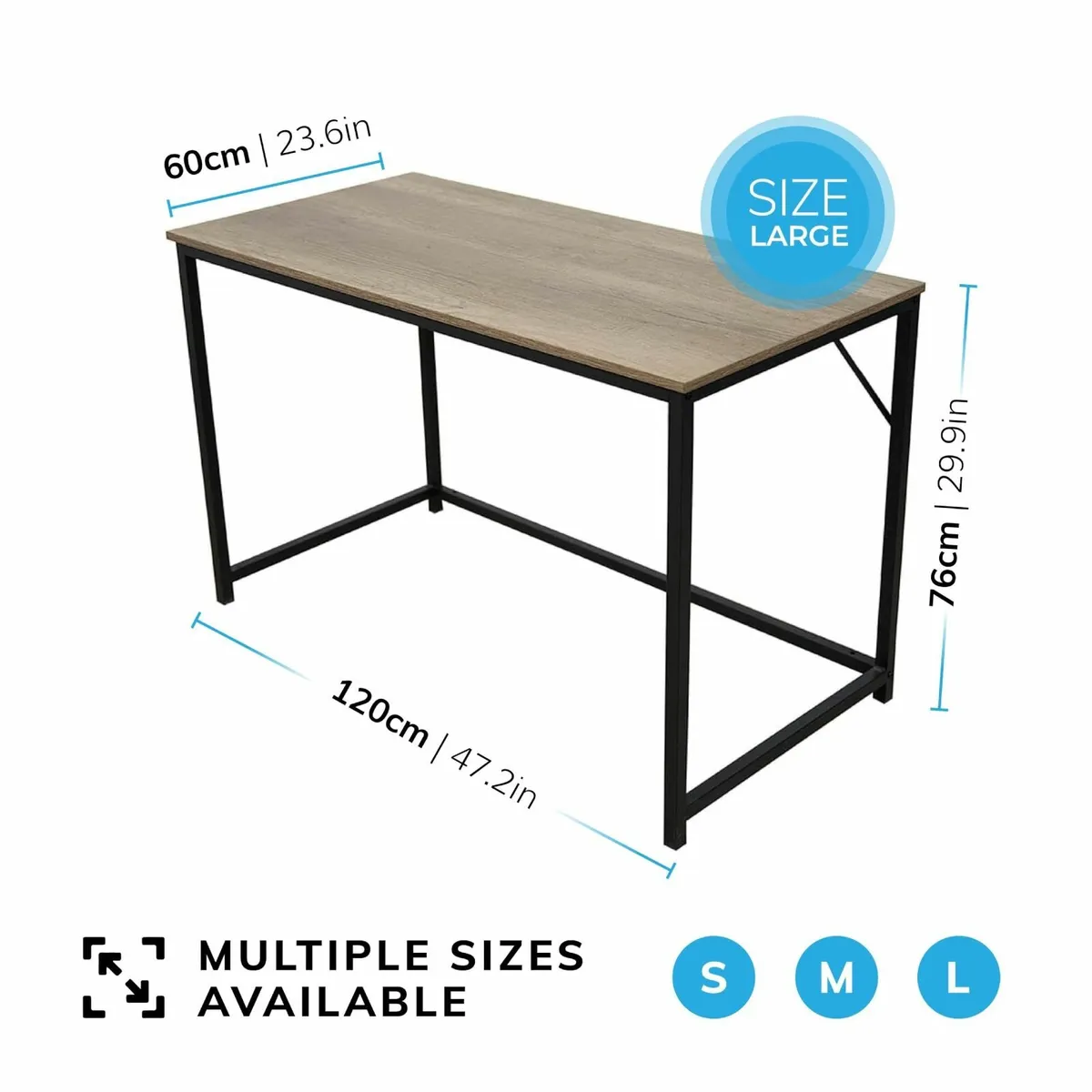 Computer Desk 100 x 50 cm Office for Home Spacious - Image 2