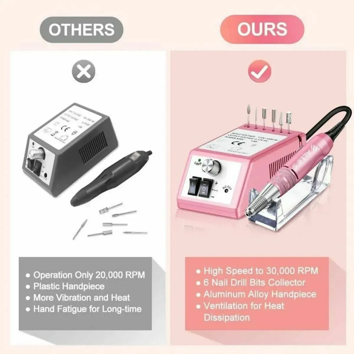 Electric Nail Drill– Professional Tool for Acrylic - Image 1