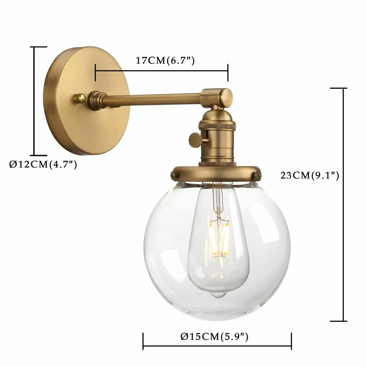 Retro Industrial Wall Lights Vintage Sconces Globe - Image 2