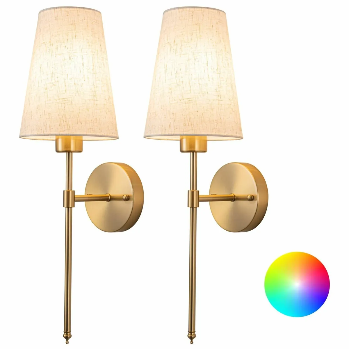 Wall Lights Battery Operated Sconces Set Of 2，Indo - Image 1
