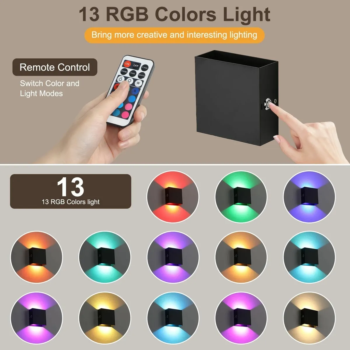 Lightess Wireless Wall Lights Battery Operated Ind - Image 2