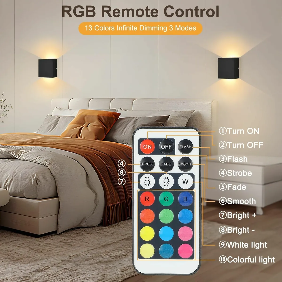Lightess Wireless Wall Lights Battery Operated Ind - Image 3