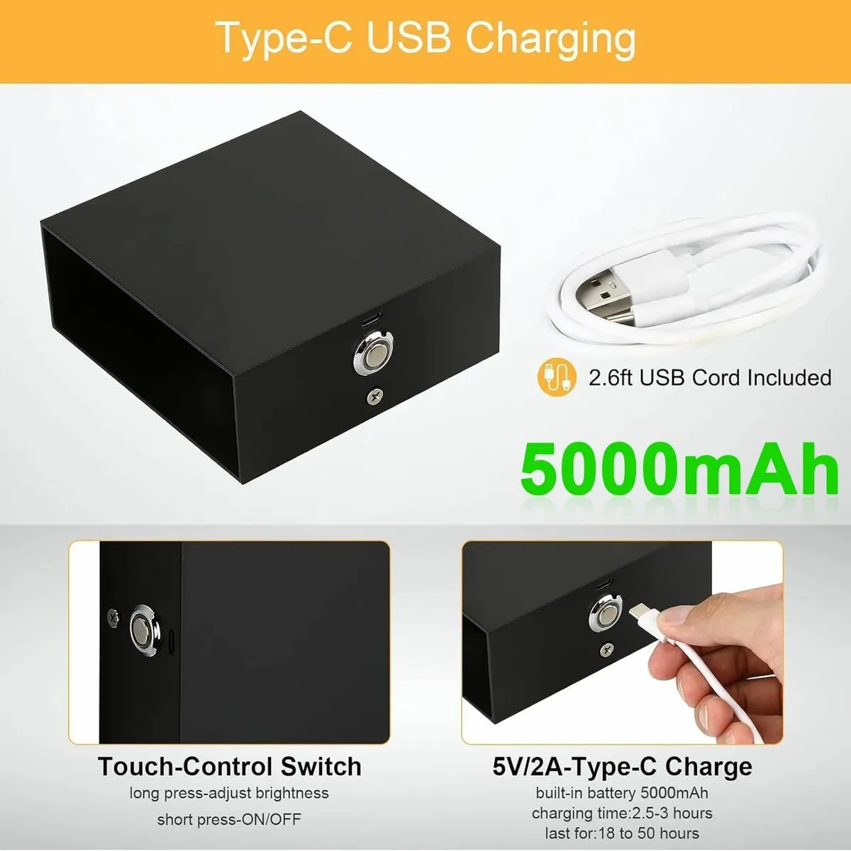 Lightess Wireless Wall Lights Battery Operated Ind - Image 4