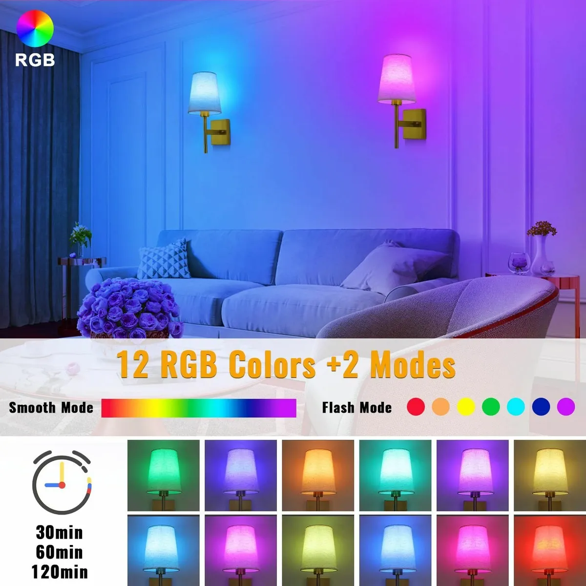 Lightsjoy Battery Operated Wall Lights Rechargeabl - Image 3