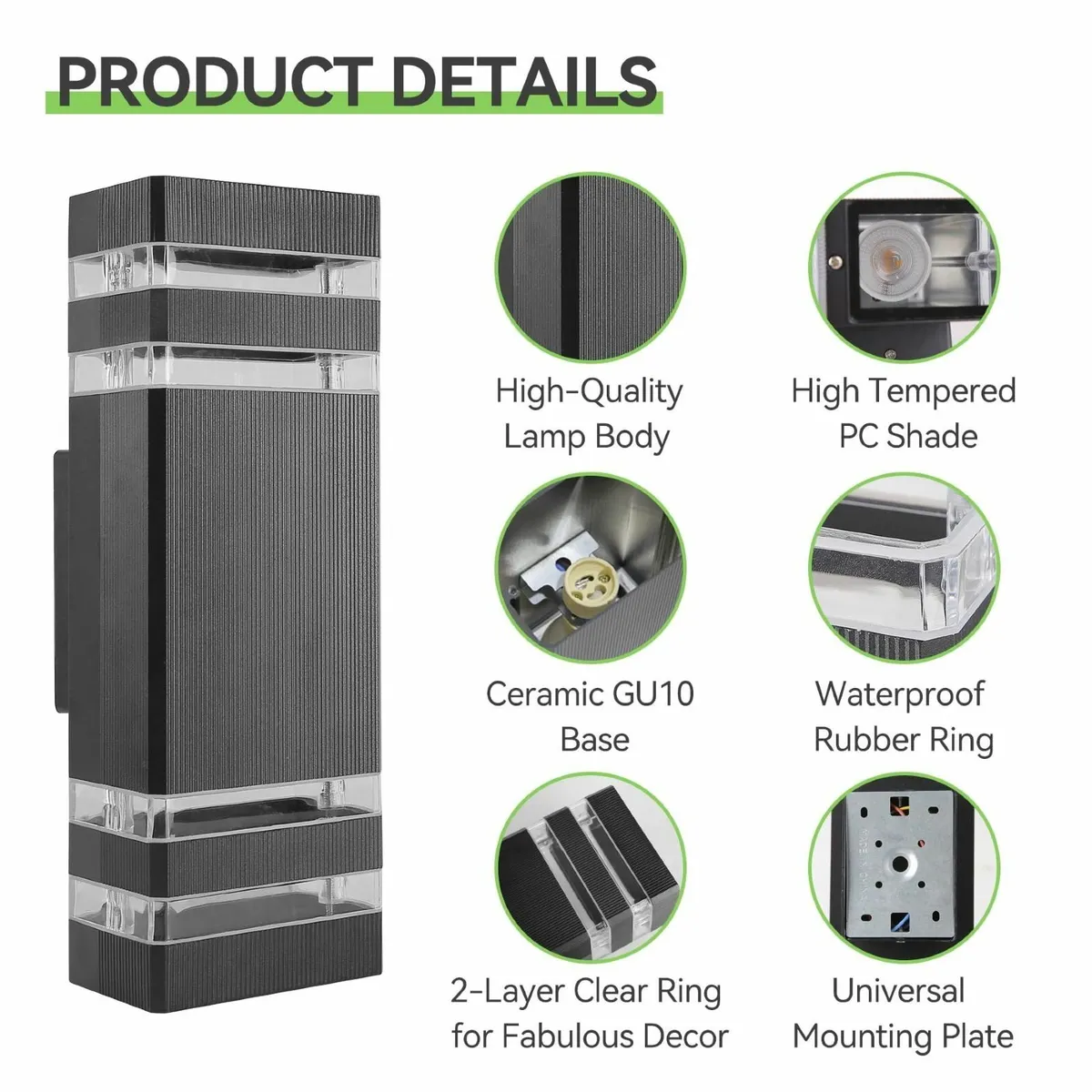 CANMEIJIA LED Wall Light Outdoor Lights IP65 Water - Image 2
