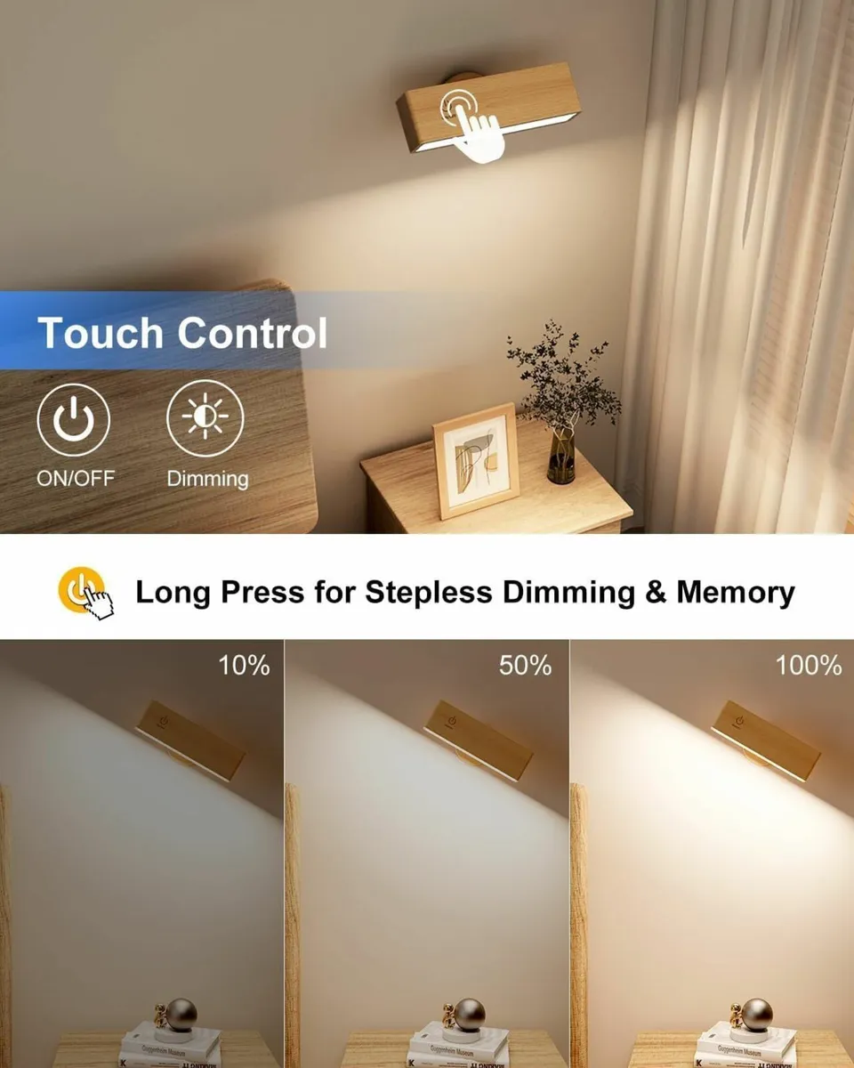 DetarZinLED Battery Operated Wall SconcesMagnetic - Image 3