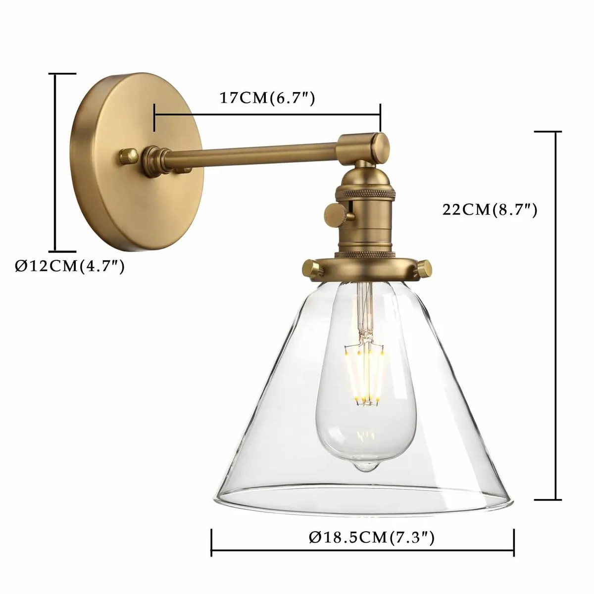 Phansthy Edison Industrial Wall Light E27 Vintage - Image 3