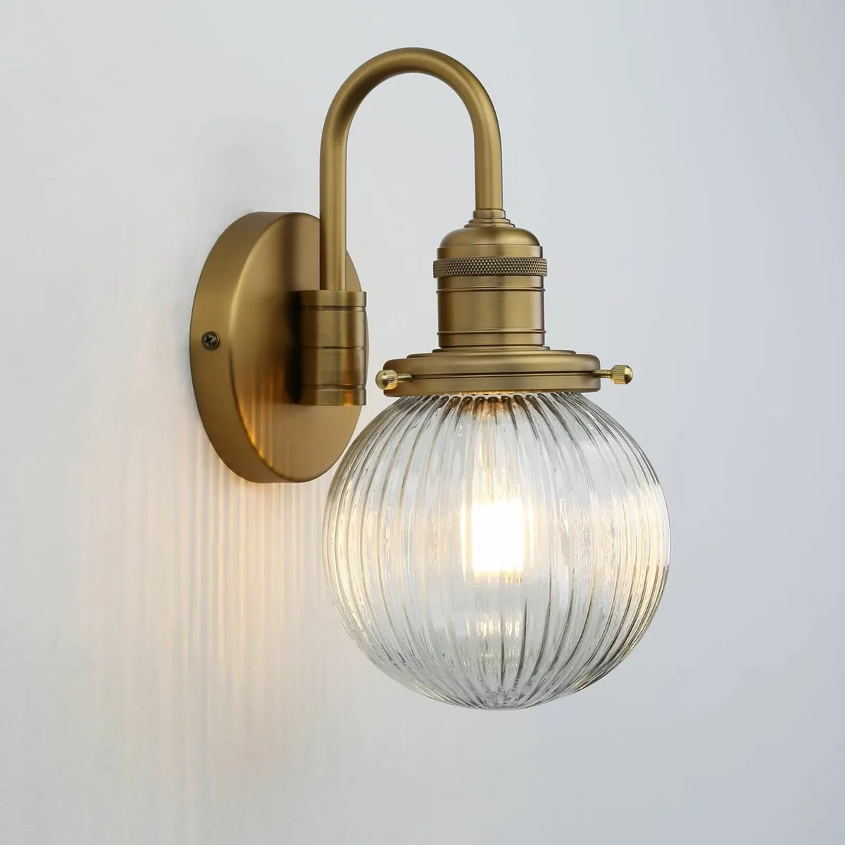 Yosoan Retro Glass Ribbed Sconce Wall LightIndustr - Image 1