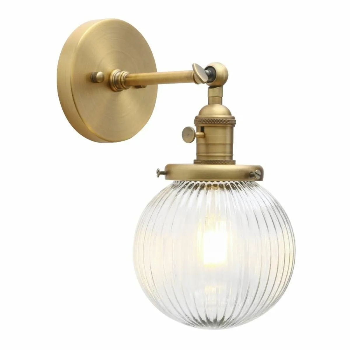 Yosoan Industrial Ribbed Globe Glass Wall Light Fi - Image 1