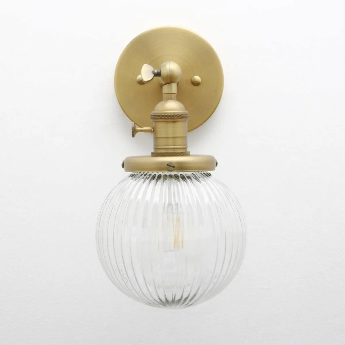 Yosoan Industrial Ribbed Globe Glass Wall Light Fi - Image 2