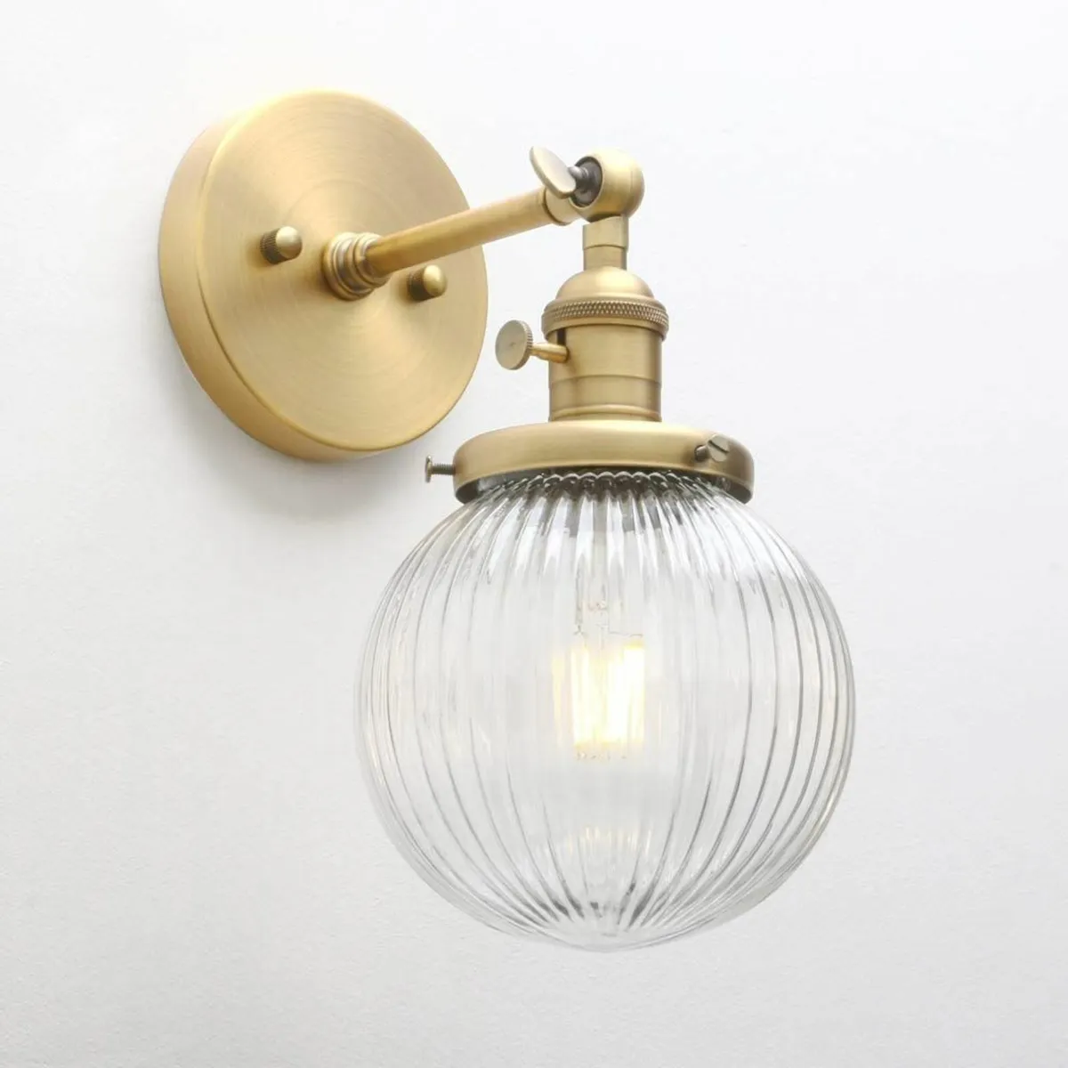 Yosoan Industrial Ribbed Globe Glass Wall Light Fi - Image 3
