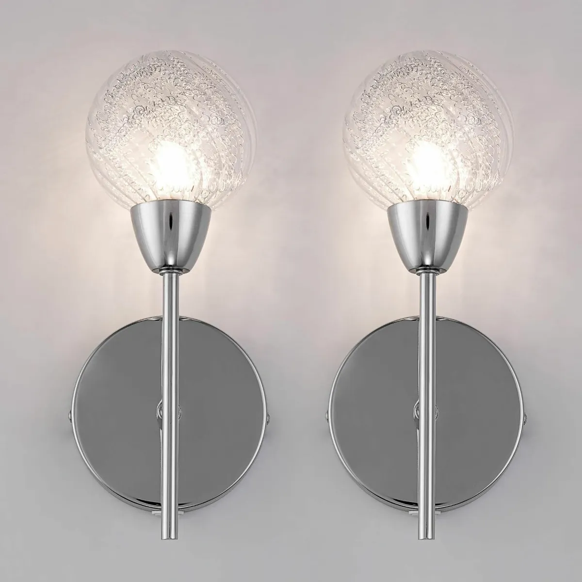 Modern Wall Lights Set of 2 BOLLA Lamp On/Off Swit - Image 1