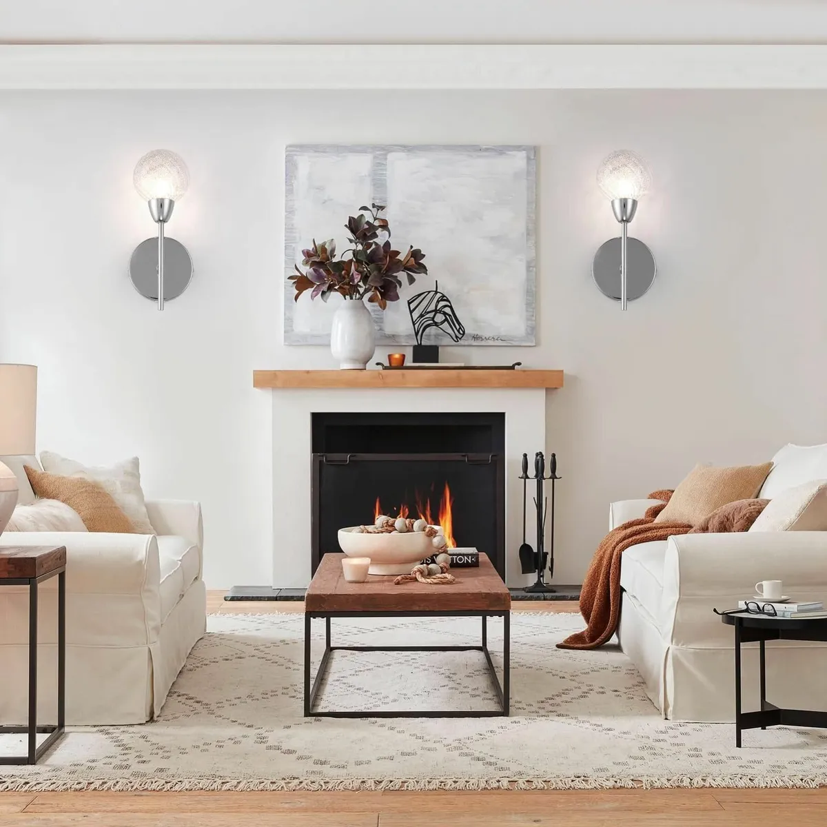 Modern Wall Lights Set of 2 BOLLA Lamp On/Off Swit - Image 2