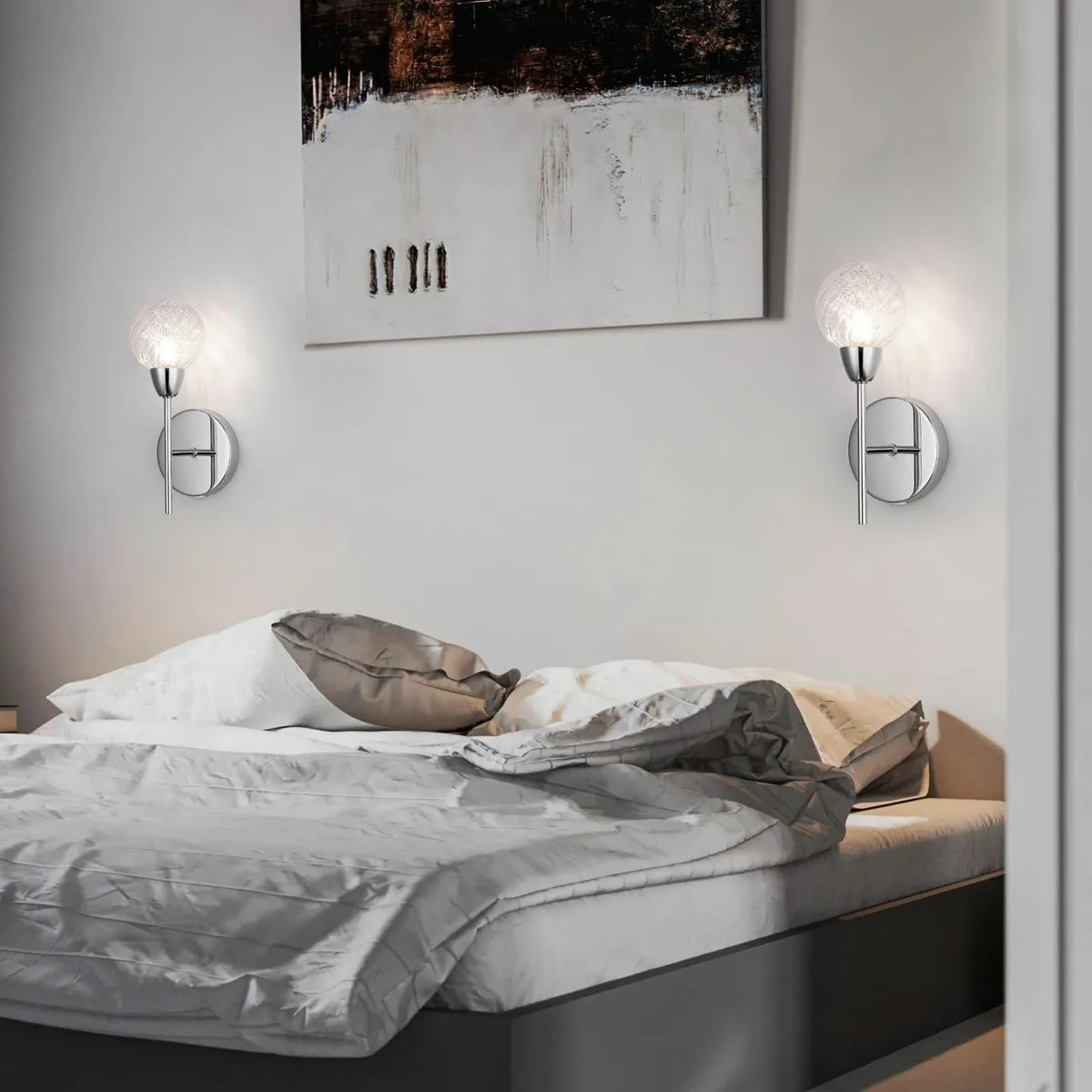 Modern Wall Lights Set of 2 BOLLA Lamp On/Off Swit - Image 4