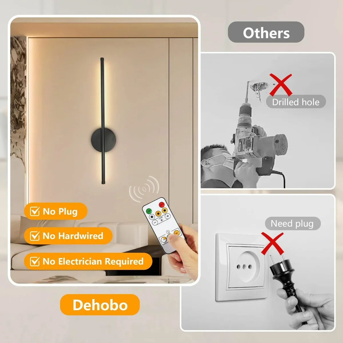 Rechargeable Wall Sconce Lights Battery Operated 3 - Image 2