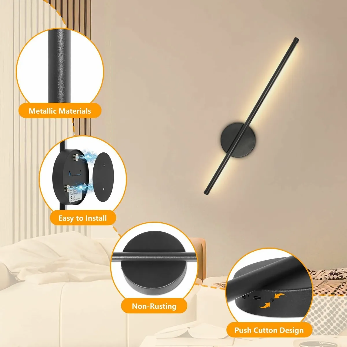 Rechargeable Wall Sconce Lights Battery Operated 3 - Image 4