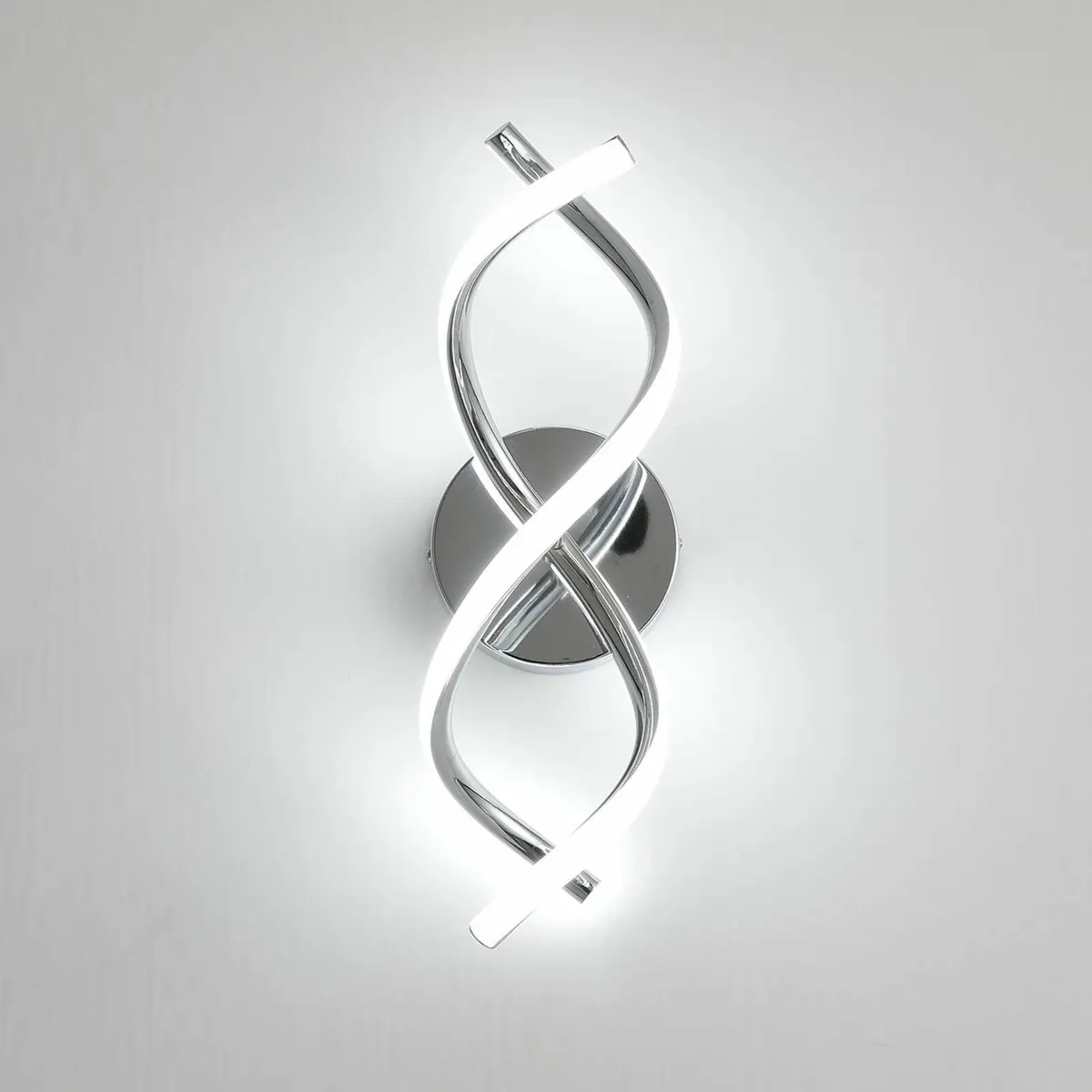 Wall Lamp LED Silver Modern Elegant Spiral Indoor - Image 1